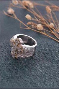 Hot Selling VVS1 Moissanite Diamond <b>Ring</b> 925 Sterling Silver White <b>Gold</b> Plated Hip-Hop Style Passes Diamond Test Excellent Gift - Product Image 3