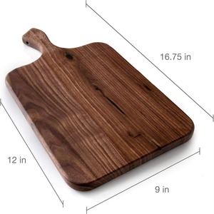 Planche à découper en bois de noyer avec poignée intégrée et trou de suspension, écologique, épaisseur 1,5 cm, passe au lave-vaisselle, plateau de service pour charcuterie - Product Image 2
