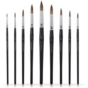 Set di 9 Pennelli Professionali Rotondi a Punta in Martora per Acquerello, da Dettaglio a Sfumatura - Product Image 2