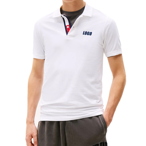 Polo de algodón puro de corte ajustado para hombre, transpirable, de punto piqué, elegante e informal, premium, con logotipo bordado personalizado. - Product Image 1