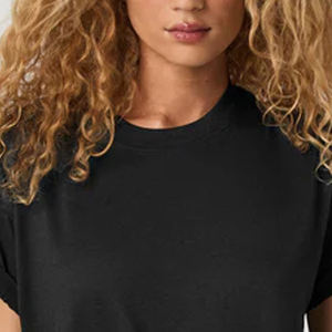 T-shirt col rond pour femme, style minimaliste élégant, en tissu doux et respirant / Haut d'été décontracté et basique avec logo personnalisé 2026 - Product Image 2