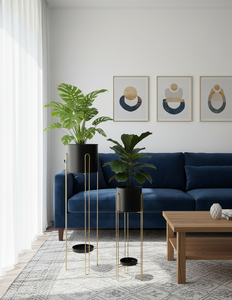 Support de pot de fleurs en métal haut de gamme avec plateau, design artisanal durable pour pots lourds et décoration intérieure élégante – Prix de gros - Product Image 1