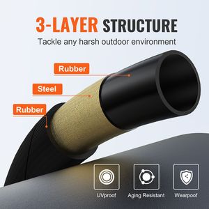 Tubo per Idropulitrice Senza Pieghe 100FT 3/8'' Maschio 14.8 3/8'' Femmina 15, Raggio di Piegatura 4.9FT per la Maggior Parte delle Idropulitrici ad Alta Pressione - Product Image 4