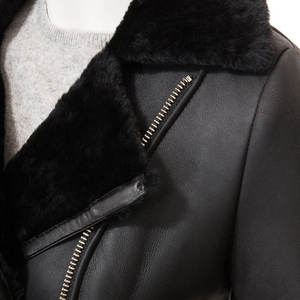 Veste en cuir d'agneau de haute qualité pour femmes, écologique, avec poches zippées, respirante, service de personnalisation du logo OEM - Product Image 3