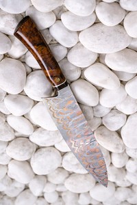 Lame de couteau en acier Damas forgé à la main, 8 pouces, OEM, couteau utilitaire, haute durabilité, lame de survie - Product Image 2