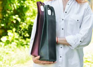 Porte-vin en cuir véritable de qualité supérieure pour un seul bouteille, sac de transport artisanal pour vin, LEB-0095 - Product Image 5