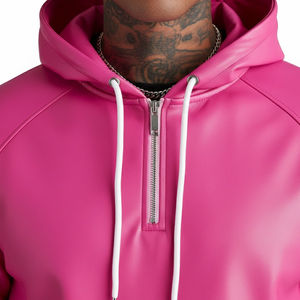 Nouveaux ensembles de survêtements décontractés pour hommes avec fermeture éclair, pantalon de jogging deux pièces et sweat à capuche en cuir tendance pour hommes - Product Image 4