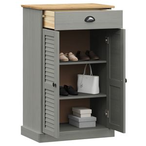 Scarpiera in legno massello grigio VIGO pino 23.6 scarpiera "x 13.8" x 37.8 "resistente scarpiere - Product Image 3