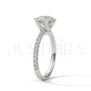 Three Stone <b>925</b> <b>Silver</b> <b>Ring</b> For Wome Most Selling Round Cut Diamond <b>Ring</b> Pave Settings for Everyday Wear Office Use and Elegant - Product Image 5
