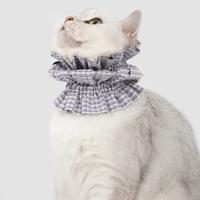 Accessoires pour chats : Collier cache-col élastique à carreaux anti-salissures pour chats persans et Ragdoll