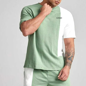 Custom Men's Vintage Eco-Friendly Oversized <b>Tracksuit</b> 2-Piece Summer Sweatsuit T-Shirts Short Set Blank - Product Image 3