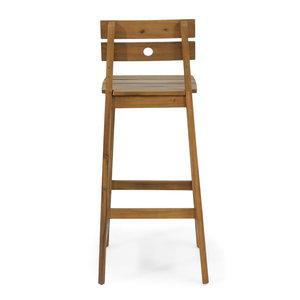 Outdoor Teak Wood Bar Chair Patio High <b>Stool</b> Garden Cafe Restaurant Balcony Furniture Solid Wood Outdoor Seating - Product Image 5