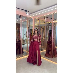 Designer Lehenga Choli with Koti for Party Wear <b>Indian</b> & <b>Pakistani</b> <b>Clothing</b> - Product Image 4