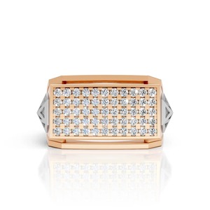 Anillo Pavé de Moissanita con Diseño de Racimo, Chapado en Rodio Plateado, Joyería de Lujo para Hombre, con Matriz de Diamantes de Varias Filas - Product Image 1