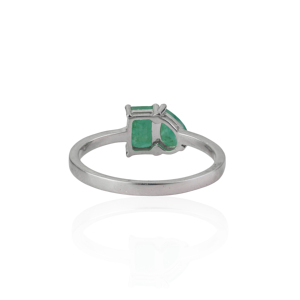 Trending 925 Sterling <b>Silver</b> Pear & Octagon Cut Natural <b>Emerald</b> Gemstone Fine <b>Ring</b> For Women's Wholesale Price - Product Image 6