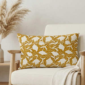 Funda de Cojín con Estampado Indio Azul, Diseño Botánico de Hojas, Cojín Decorativo, Decoración Costera para el Hogar - Product Image 2