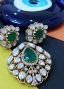 Conjunto de Joyería Amaira Jewels con Flores Chapadas en Oro y Piedras Polki, Aretes y Collar para Mujer, Estilo Clásico para Bodas - Product Image 2