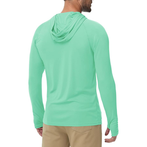 Camiseta de Manga Larga con Capucha, Recién Llegada, Corte Ajustado, Secado Rápido, Tejido de Punto, Color Sólido, Informal, para Verano - Product Image 4