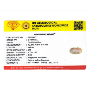 Oval Cut 3.6 Carat Yellow Sapphire Loose Gemstone for Fine Jewelry - Product Image 4