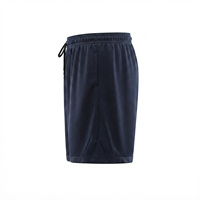 Shorts décontractés pour hommes, bleu marine uni, à séchage rapide, avec cordon de serrage, taille mi-haute, en polyester tricoté