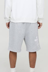 Personalized Screen Printed Men’s Cotton Shorts, <b>Custom</b> Graphic Streetwear Fleece Knee Length Drawstring Casual Everyday Wear - Product Image 2