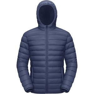 Chaqueta acolchada ligera para hombre, color azul grisáceo, con capucha, a prueba de viento, con aislamiento, forro acolchado, para invierno y actividades al aire libre. - Product Image 3