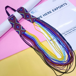 Cadenas de Perlas de Imitación Multicolores Tradicionales con Patrón Geométrico de Diamantes, Hechas a Mano, para Mujer, para Fiestas, Artesanía Étnica - Product Image 1