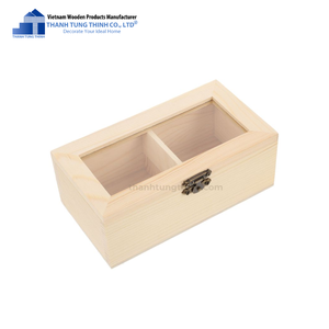Thanh Tung Thinh Wooden Tea Box Rectangular Storage Holder Rustic Style Kitchen Use Durable Wood Material - Product Image 6