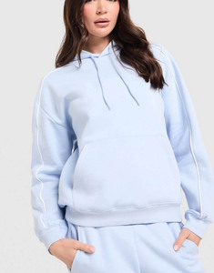 Nuevo Diseño, Sudadera con Capucha y Pantalones Deportivos Anchos con Ribete, Conjunto Deportivo de 2 Piezas para Mujer, Ropa Deportiva Transpirable - Product Image 3