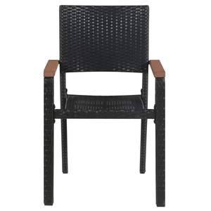 Juego de 2 Sillas de Comedor de Ratán PE Negro, Diseño Estándar y Duradero - Product Image 3