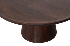 Table basse ronde en bois moderne, design minimaliste, fabrication artisanale, meubles de salon, finition noyer - Product Image 3