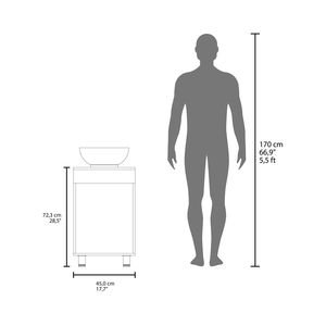 FM FURNITURE Mobile da Bagno Loli Bianco con Lavabo Integrato e Rubinetto - Product Image 3