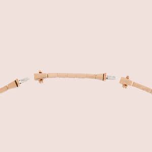 Luxury Women 18K Solid Gold Rose Gold Plated Diamond Choker Necklace Water Wave Design Round Brilliant Cut Channel Setting - Product Image 4