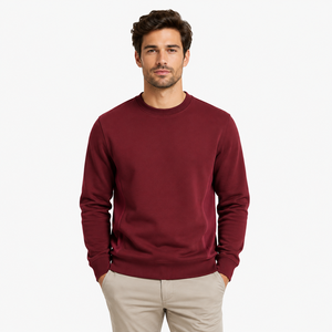 Sweat-shirt à col rond en molleton 100% coton, surdimensionné, avec fermeture éclair, panneaux cousus, logo brodé personnalisé, vêtements d'hiver pour hommes - Product Image 5