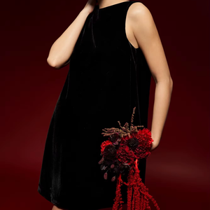 Breathable Striped Summer Loose Waist Casual Boat Neck Minimalist Regular Sleeve Velvet Mini Dresses - Product Image 4