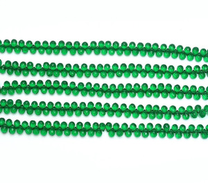 AAA Emerald 7x5mm Faceted Teardrop Briolette Beads Natural Emerald Hydro Quartz Precious Gemstone Drops Beads For Jewelry Making - Product Image 2