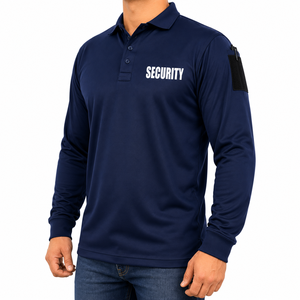 Camiseta Polo Unisex de Poliéster Transpirable de Color Sólido, Uniforme de Guardia de Seguridad, Manga Larga, Ropa de Trabajo para Eventos Corporativos - Product Image 2