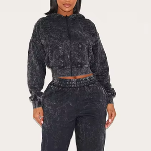 Sudadera Holgada de Cuello Redondo para Mujer, Suave y Casual, Venta al por Mayor de Fábrica, Sudadera con Capucha de Manga Larga para Mujer con Cremallera Frontal - Product Image 1