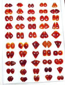 Piedra Preciosa de Ónix Rojo Natural, Corte Rosa, Facetada por un Lado, Piedras Sueltas, Certificadas por Terceros, 150 Quilates, para la Elaboración de Joyas - Product Image 4