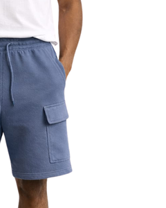 Pantalones Cortos Cargo Azules para Hombre, Cintura Elástica con Cordón, Estilo Casual Urbano, Múltiples Bolsillos, Pantalones Cortos de Verano, Logotipo Personalizado, Fabricante OEM - Product Image 2