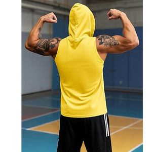 Service OEM, vente en gros, logo personnalisé, sweats à capuche sans manches pour hommes, hiver, légers, couleur unie, polaire respirant, design avec poche - Product Image 3