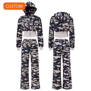 Conjunto de Sudadera con Capucha y Pantalones Deportivos de Pierna Recta, Ligeros, 100% Algodón, Estampado Completo, para Mujer, Traje Deportivo de Invierno - Product Image 1
