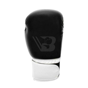 Guantes de Boxeo y Sanda Personalizados OEM de Primera Calidad con Cordones, Absorbentes de Humedad, de Cuero Vacuno Genuino, Color Negro - Product Image 6