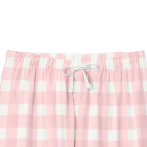 Pantalon de pyjama en flanelle à carreaux rose et blanc pour femme, en coton doux, avec cordon de serrage, coupe décontractée, bas de pyjama confortable - Product Image 4