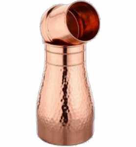 Bouteille d'eau en cuivre pur gravée sur mesure avec gobelet en cuivre, ensemble de vaisselle ayurvédique fait main pour la maison, le bureau et les voyages - Product Image 2