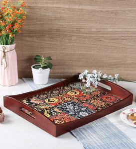 ถาดไม้เคลือบหลากสีมีสไตล์ถาดเสิร์ฟพร้อมลายพิมพ์หลากสี LHD พิเศษจาก falak World Export - Product Image 4