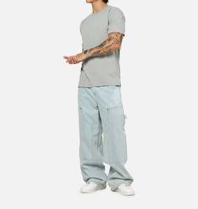 Camiseta Moderna Transpirable de Algodón Gris para Hombre, Proveedor de Ropa Urbana Personalizada, Atuendo Informal y de Descanso, Ropa de Viaje Diaria, Precio al por Mayor - Product Image 5