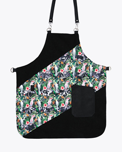 Cape de coiffure à imprimé grue et fleurs de cerisier avec taille réglable, tablier de salon textile avec poches - Product Image 5