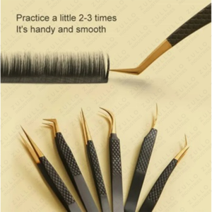 Ensemble de pinces à cils professionnelles en acier inoxydable, étiquette privée personnalisée avec étui noir et doré pour extensions de cils - Product Image 2