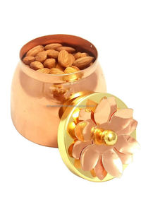 Round Metal Storage Dry Fruit Jars with Pink Floral Design and <b>Crystal</b> <b>Knobs</b> for Table Decoration - Product Image 2